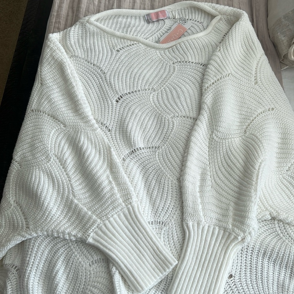 White oversized sweater